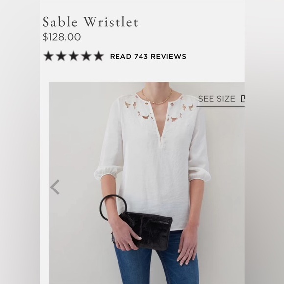 HOBO- sable wristlet in black polished leather. 
Measurements-10 x 6. Brand new - Picture 2 of 6